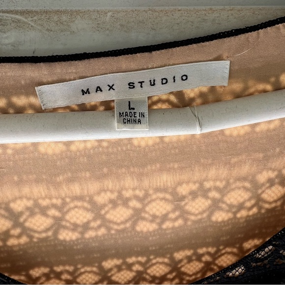 Max studio stretchy lace design dress women’s large - Picture 2 of 4